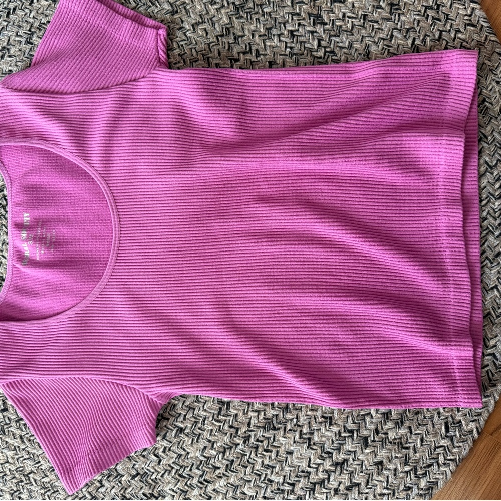 Pink Ribbed Women's Top